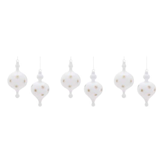Melrose White Glass Ornament Set